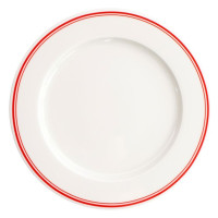 Плоска тарілка 21 см. з червоними смугами "Forte rivo"